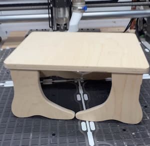Vacuum Hold Down on a CNC: Cutting a Birch Plywood Footstool.