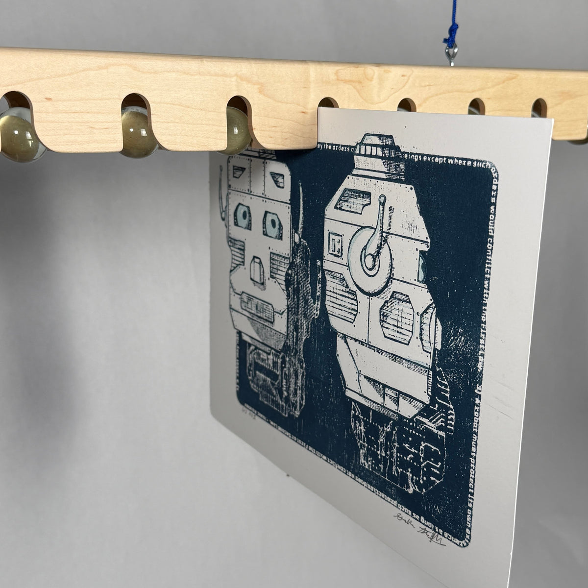 The Marble Print Bar – A Drying Rack for Linocut & Relief Prints